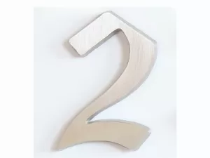 C125 Číslice 125 mm -kartáč.stříbro "2"