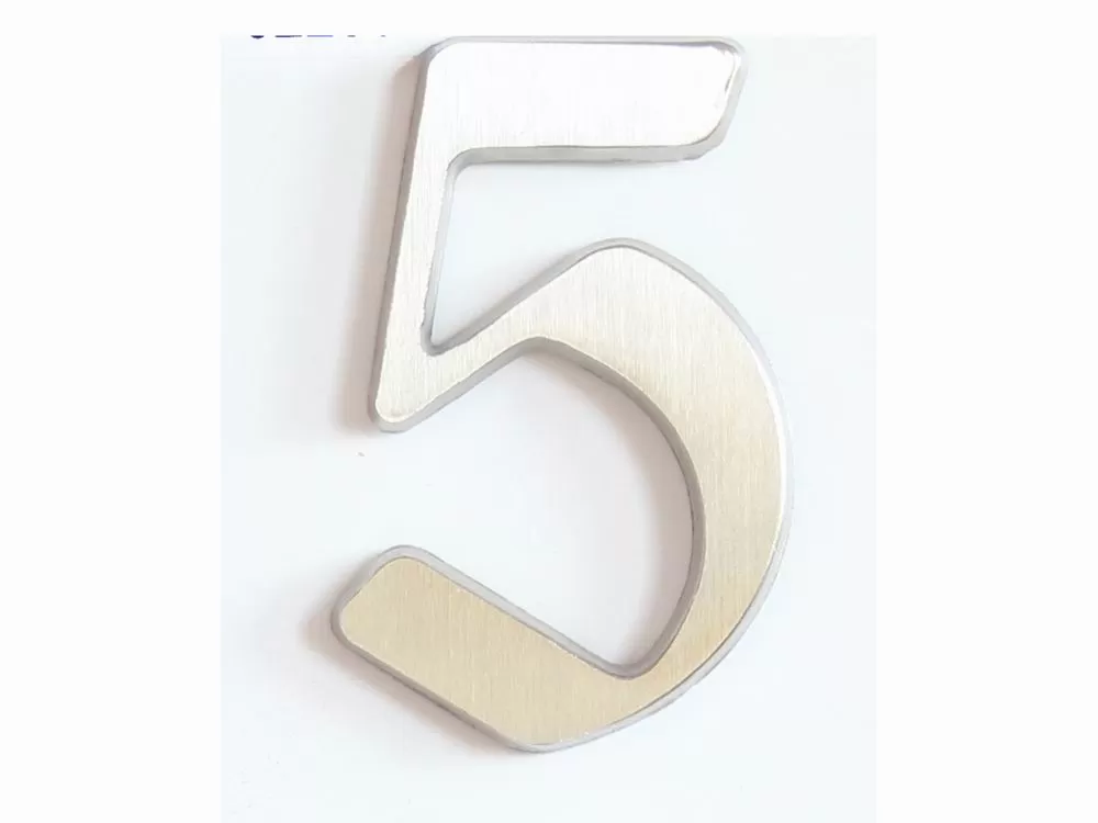C125 Číslice 125 mm -kartáč.stříbro "5" 62