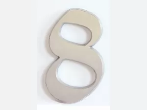 C125 Číslice 125 mm -kartáč.stříbro "8"