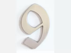 C125 Číslice 125 mm -kartáč.stříbro "9"