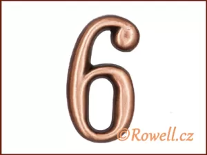 C2    Čísélko staroměď '6'