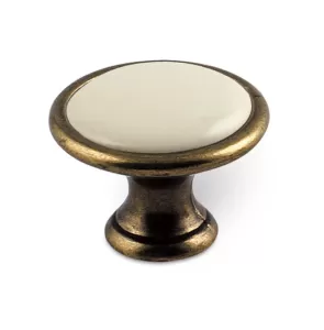 12936 - RUDA knopka  staromosaz/porcelán