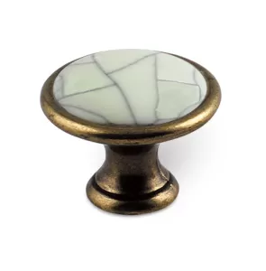 12938 - RUDA knopka  st.mosaz/porcelán