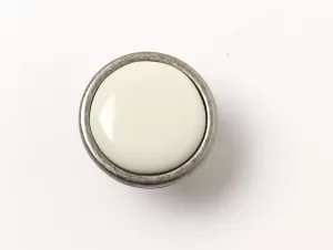 12943 - RUDA knopka st.stříbrná/porcelán