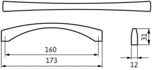 12990 - úchytka 160 mm, antik ocel efekt