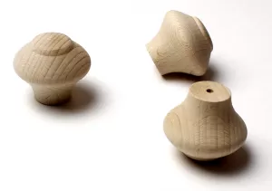 48071 dřevěná knopka pr. 40mm / přírodní buk
