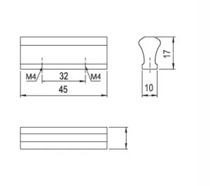 62051 - IKEA úchytka 32mm AL