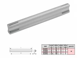 62051 - IKEA úchytka 32mm AL
