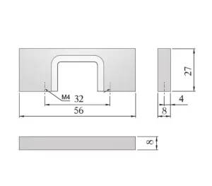 62101 - HANKA úchytka 32mm nikl kartáč