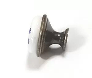 62142-knopka staromosaz/porcelán kytka