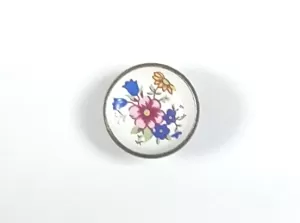 62142-knopka staromosaz/porcelán kytka