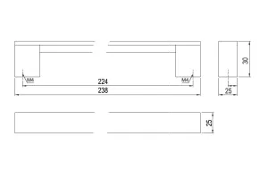 62206 - KORA úchytka 224mm AL