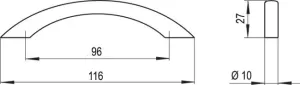 62305 - ALFA úchytka 96mm mat černý