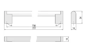 62461 - PALANA úchytka 736mm nerez