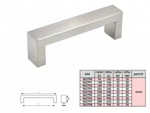 62795 - JOSEF úchytka 432mm nerez