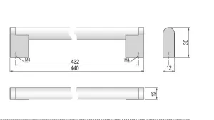 63778 - PALANA úchytka 432mm nerez 62