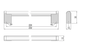 63801 - PALANA úchytka 224mm nerez 62