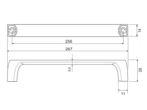 770024 - úchytka rozteč 256mm / Matný broušený n