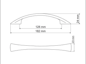 770084 - úchytka rozteč 128mm / Matný broušený n