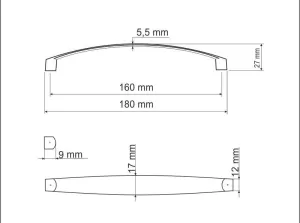 770099 - úchytka rozteč 160mm / Broušený nikl