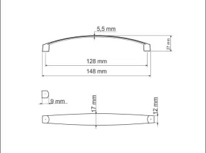 770104 - úchytka rozteč 128mm / Antik broušený n