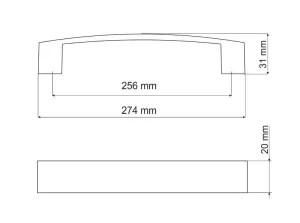 770140 - úchytka rozteč 256mm / Broušený nikl