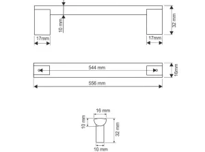 770160 - úchytka rozteč 544mm / hliník AL