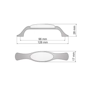 770279 - úchytka 96mm staromosaz/porcelán/klásek