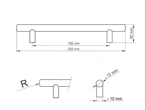 770328 - úchyt HRAZDA 192mm / broušený nikl