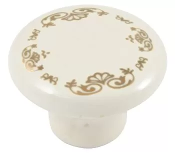81035 - knopka 38mm porc.slon. kost/zlatý ornament