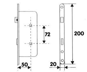 81054 - zámek zadlab.+plech, 72/50 WC