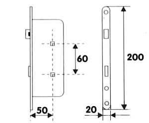 81058- zámek zadlab.+plech, 60/50 WC
