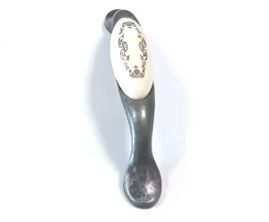 81109 - úchytka 96mm starostříbro / porcelán zlatý ornament