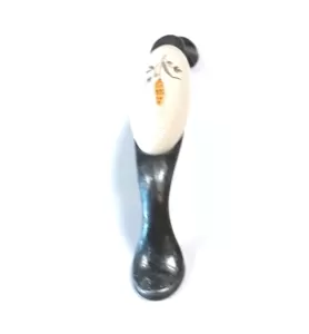 81110 - úchytka 96mm starostříbro / porcelán klásek
