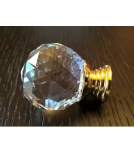 85001 - Knopka 30mm, křišťál/zlatá