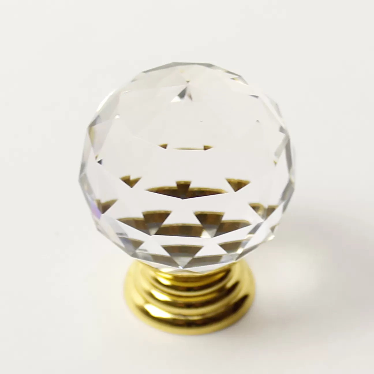 85001 - Knopka 30mm, křišťál/zlatá