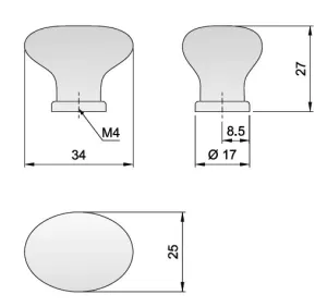 91057 - Knopka porcelánová 25x34/pepř