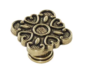 91092 - Knopka rustiko čtverec 34x34mm, staromosaz