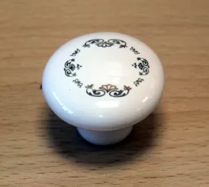 11090-knopka pr.38mm-porcelán/ zlatý ornament
