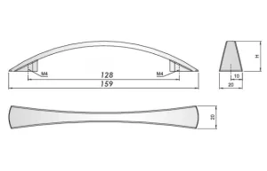 91420 - U025 úchyt 128mm zlatá