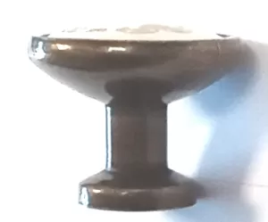 91464 - Knopka 30,5mm, porcelán bílý / zlatý ornament