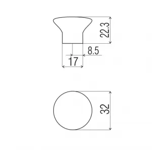 17016 - knopka 32mm porcelán klásek