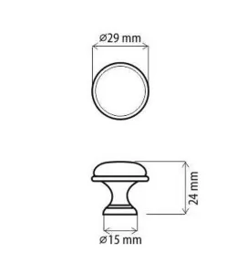 17020 - OLIN 29mm starostříbro/ porcelán