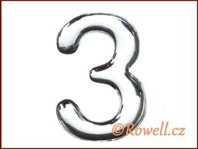 C37 Číslo 37mm stříbr. '3' rowell