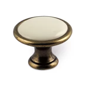 12936 - RUDA knopka staromosaz/porcelán