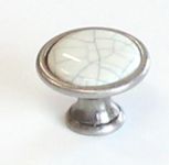 12942 - RUDA knopka st.stříbrná/porcelán