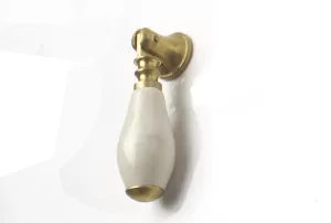 31004 - Úchyt visací /bílý  zlatý 45mm porcelán